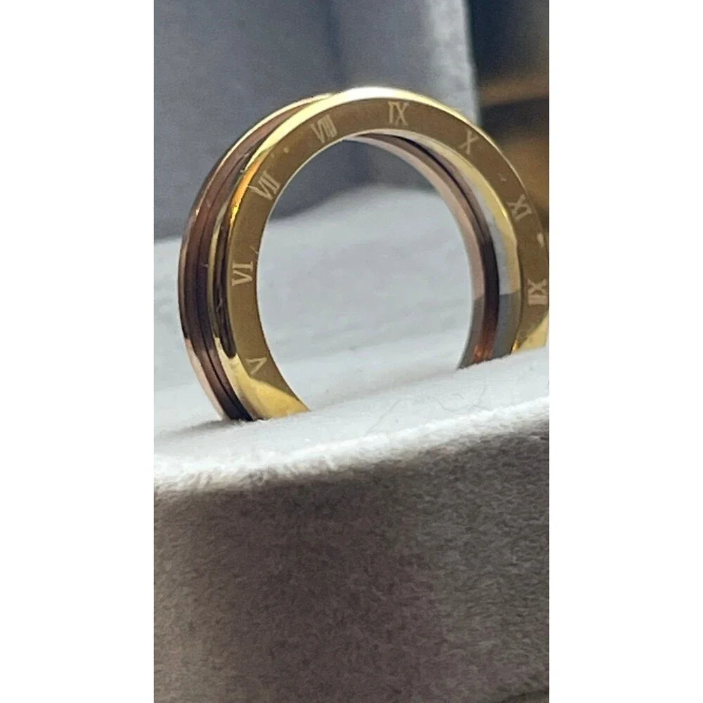 Gold & Silver thick band Mens wedding ring - Picture 4 of 6